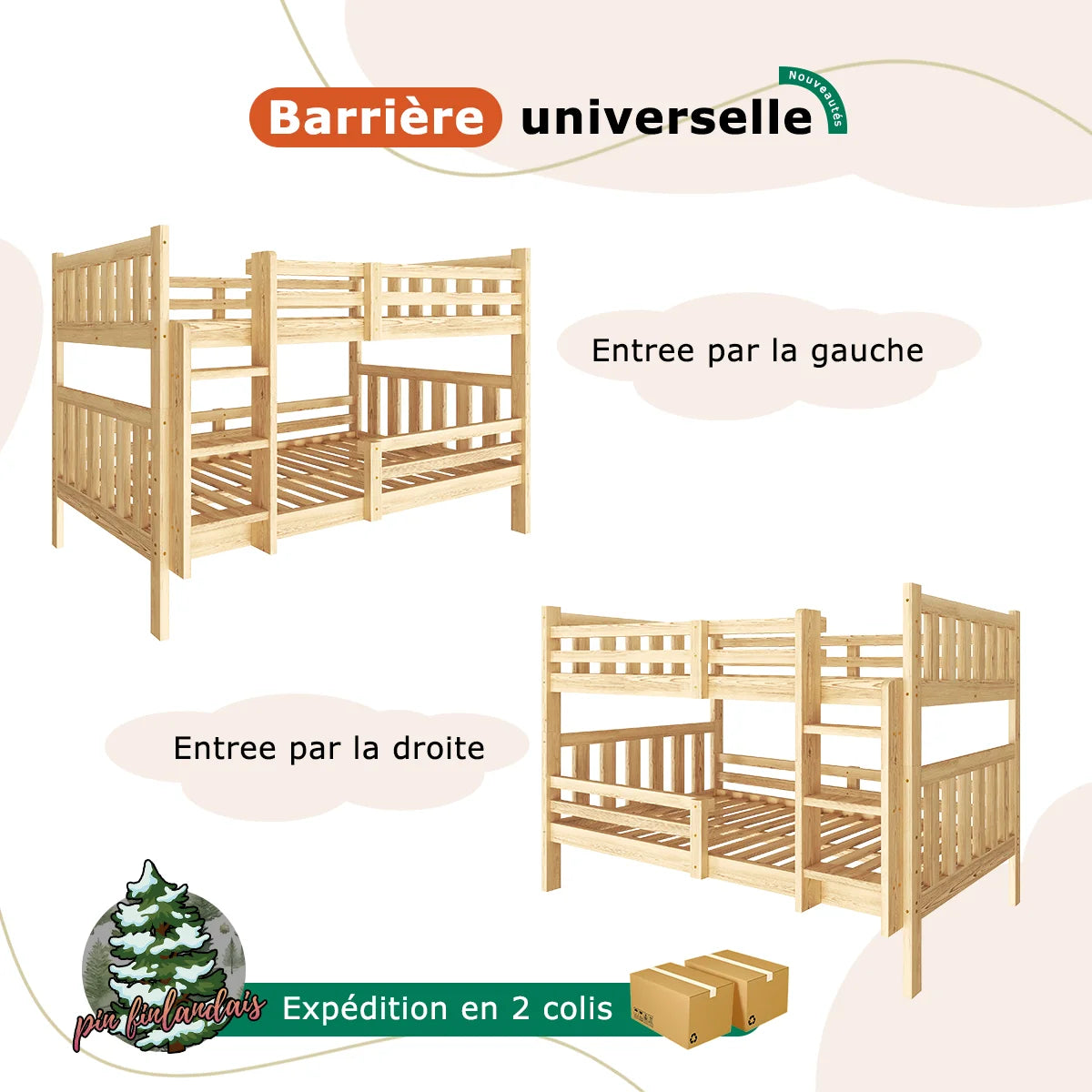 Barrière réversible gauche ou droite