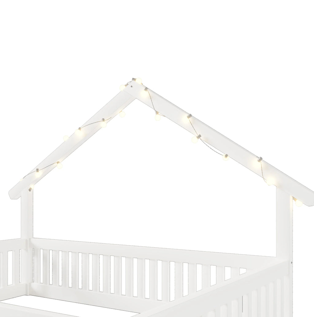 Détail de la guirlande lumineuse sur le toit
