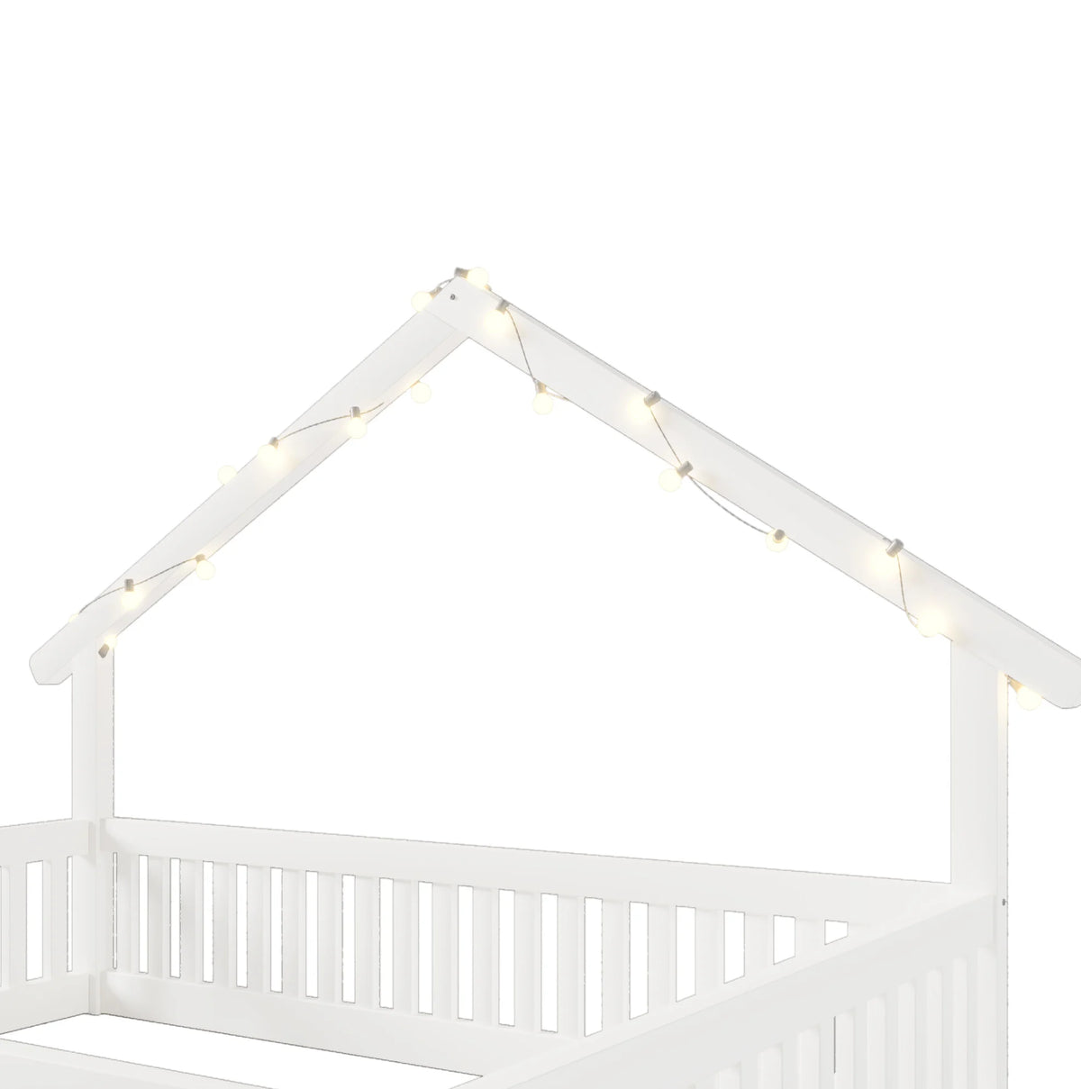 Détail de la guirlande lumineuse sur le toit
