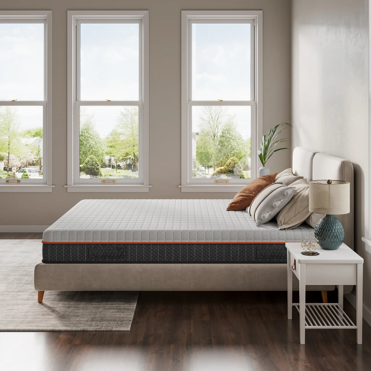 Matelas mousse à mémoire de forme détail housse