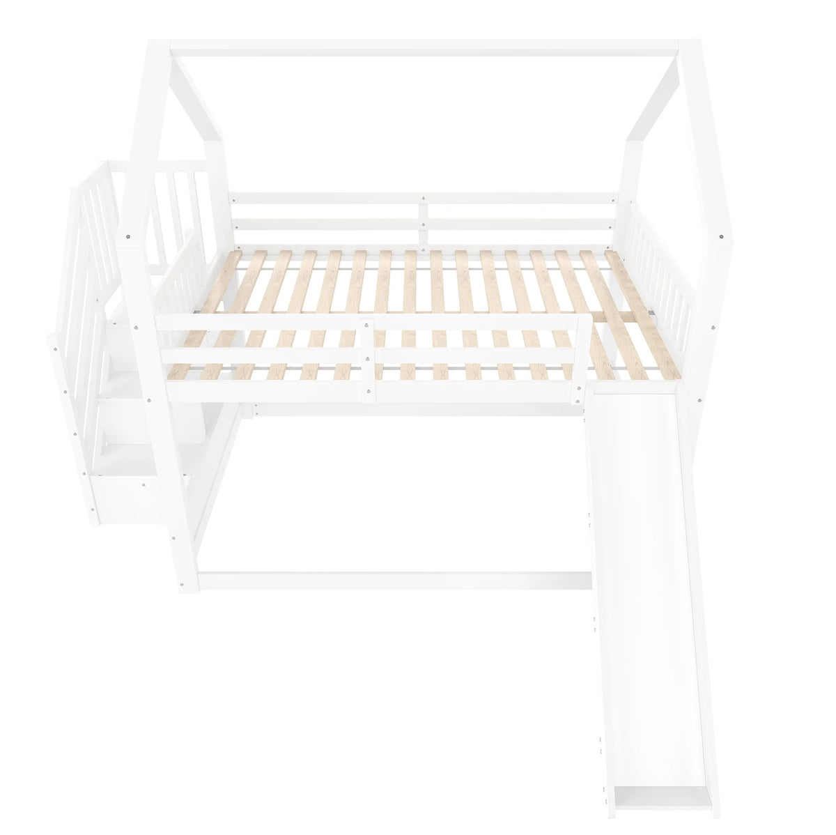 Lit toboggan cabane blanc dans une chambre lumineuse