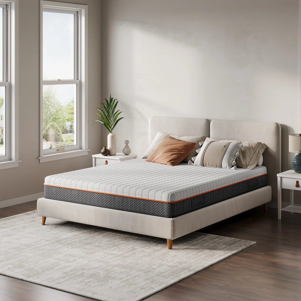 Matelas mousse à mémoire de forme sur un lit