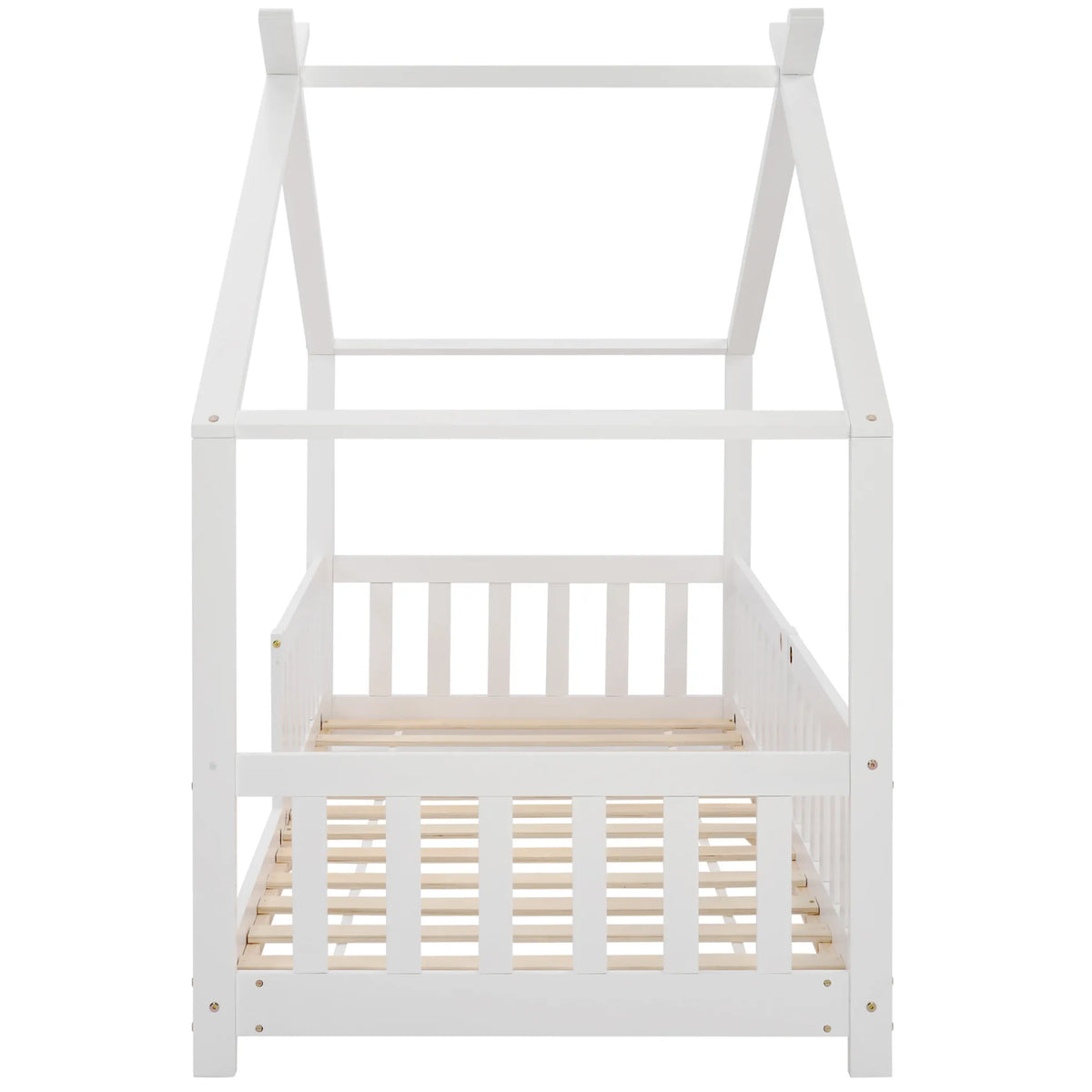 Lit cabane blanc 90x200 vue de face